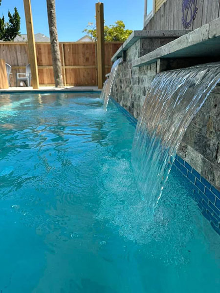 Waterfall Features in Galveston TX - Pool construction